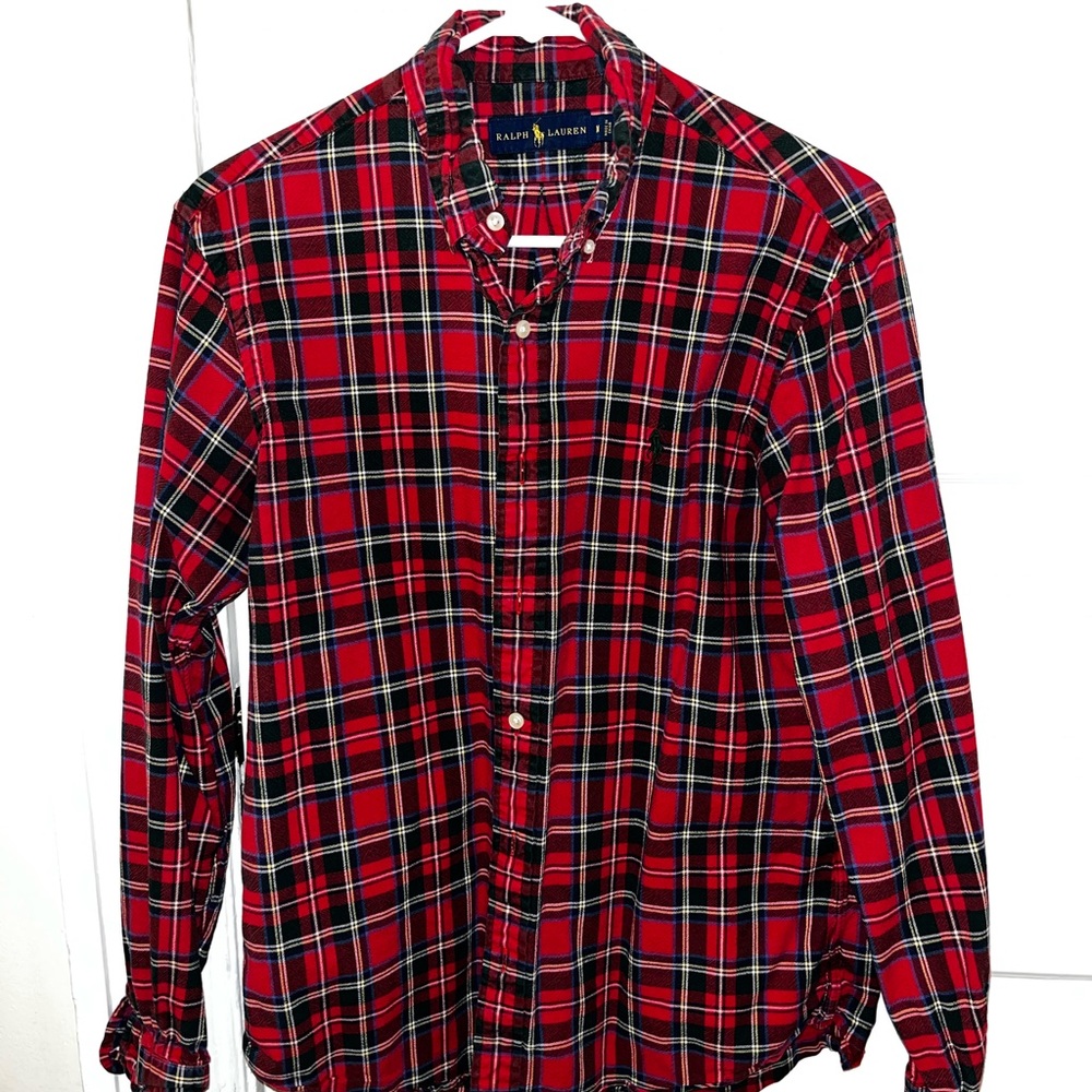 Ralph Lauren Polo red and green medium flannel long-sleeve button down